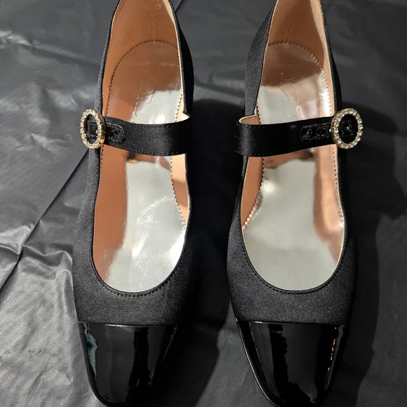 J. Crew Millie Mary Jane Heels in Satin and Leather Size 6 NWT - Picture 5 of 6